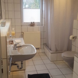 Badezimmer mit Dusche und Badewanne